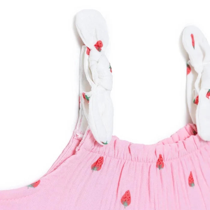 HelloBaby Girls Dress Buttoned Berry Belle Crew Neck Short Sleeve - Pink Printed Pink Printed - ebebek