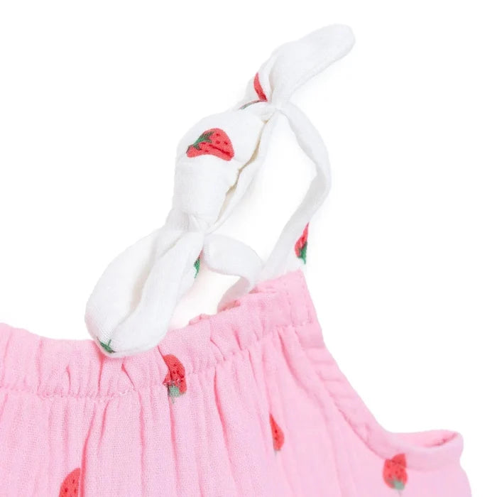 HelloBaby Girls Dress Buttoned Berry Belle Crew Neck Short Sleeve - Pink Printed Pink Printed - ebebek