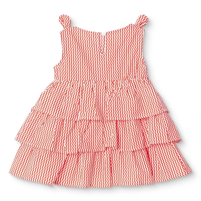 HelloBaby Girls Dress Buttoned Berry Belle Crew Neck Strappy - Coral Printed Coral Printed - ebebek