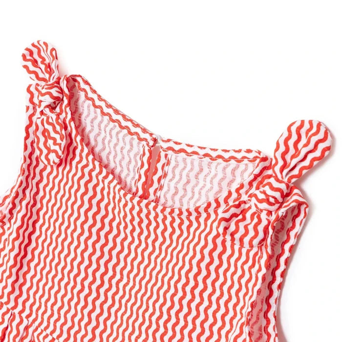 HelloBaby Girls Dress Buttoned Berry Belle Crew Neck Strappy - Coral Printed Coral Printed - ebebek