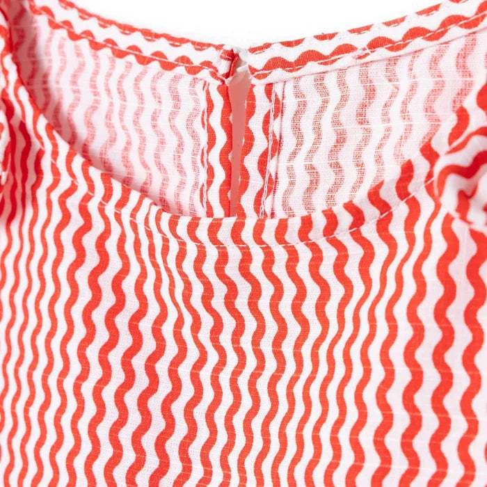 HelloBaby Girls Dress Buttoned Berry Belle Crew Neck Strappy - Coral Printed Coral Printed - ebebek