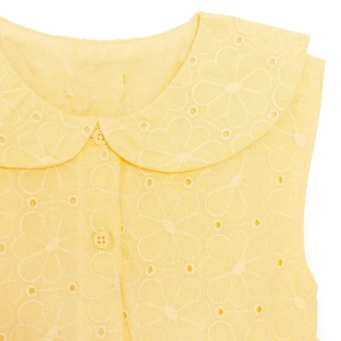 HelloBaby Girls Dress Buttoned Ditsy Flower Peter Pan Collar Short Sleeve - Yellow Yellow - ebebek