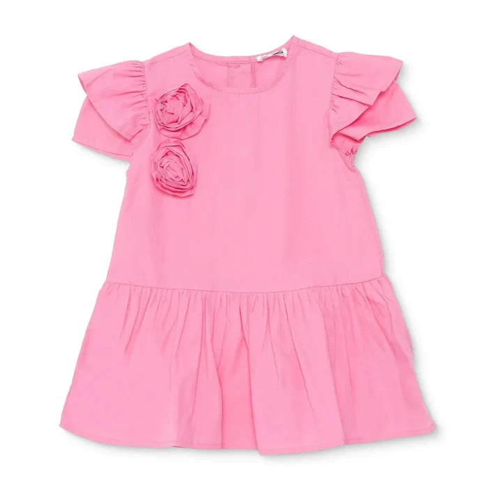 HelloBaby Girls Dress Flower Flower Garden Crew Neck Short Sleeve - Pink Pink - ebebek