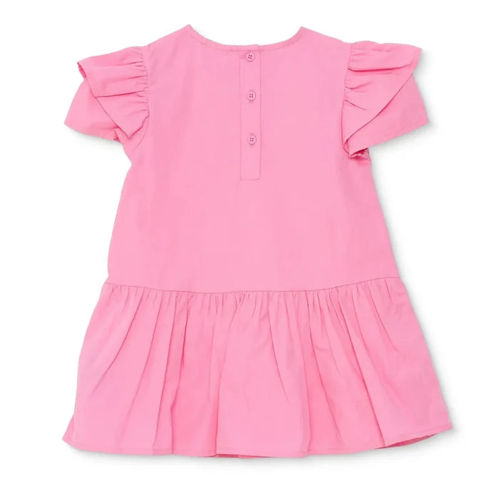 HelloBaby Girls Dress Flower Flower Garden Crew Neck Short Sleeve - Pink Pink - ebebek