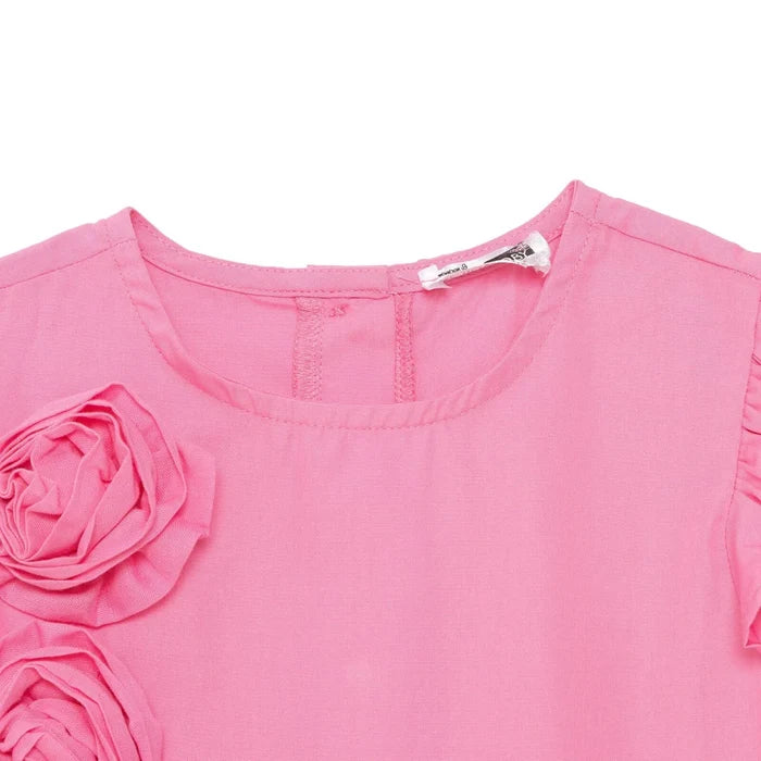 HelloBaby Girls Dress Flower Flower Garden Crew Neck Short Sleeve - Pink Pink - ebebek