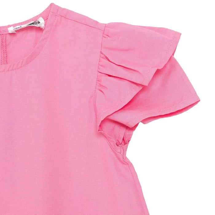 HelloBaby Girls Dress Flower Flower Garden Crew Neck Short Sleeve - Pink Pink - ebebek