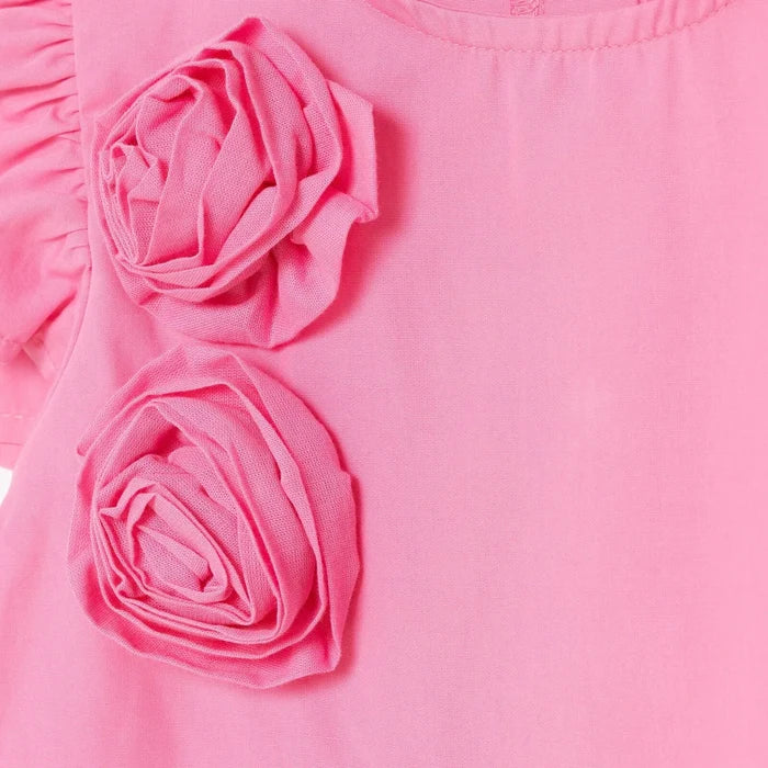 HelloBaby Girls Dress Flower Flower Garden Crew Neck Short Sleeve - Pink Pink - ebebek