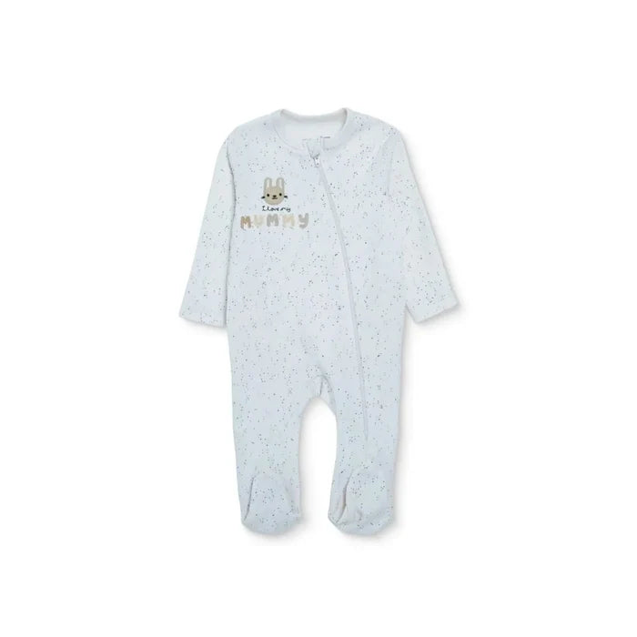 HelloBaby Girls Footed Sleepsuit Polka Dot Print Zip Fastening Crew Neck Full Length Long Sleeve - Ecru Ecru - ebebek