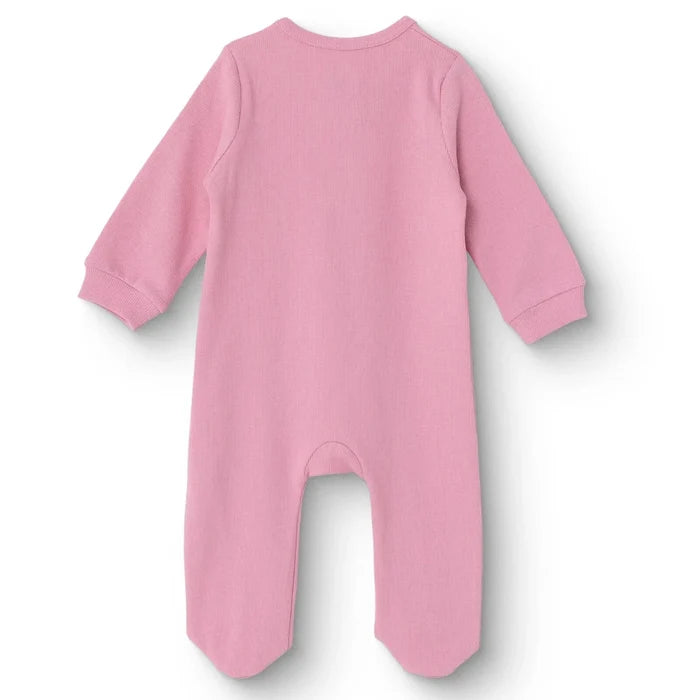 HelloBaby Girls Footed Sleepsuit Zip Fastening Crew Neck Full Length Long Sleeve - Pink Pink - ebebek