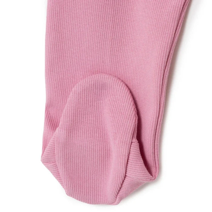 HelloBaby Girls Footed Sleepsuit Zip Fastening Crew Neck Full Length Long Sleeve - Pink Pink - ebebek
