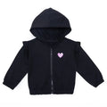 HelloBaby Girls Hooded Cardigan Crew Neck Long Sleeve - Black Black - ebebek