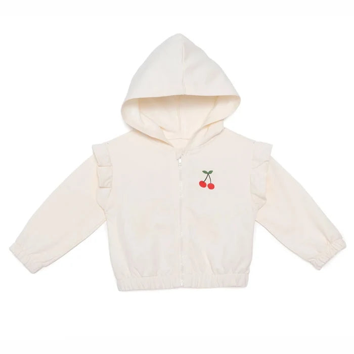 HelloBaby Girls Hooded Cardigan Crew Neck Long Sleeve - Ecru Ecru - ebebek