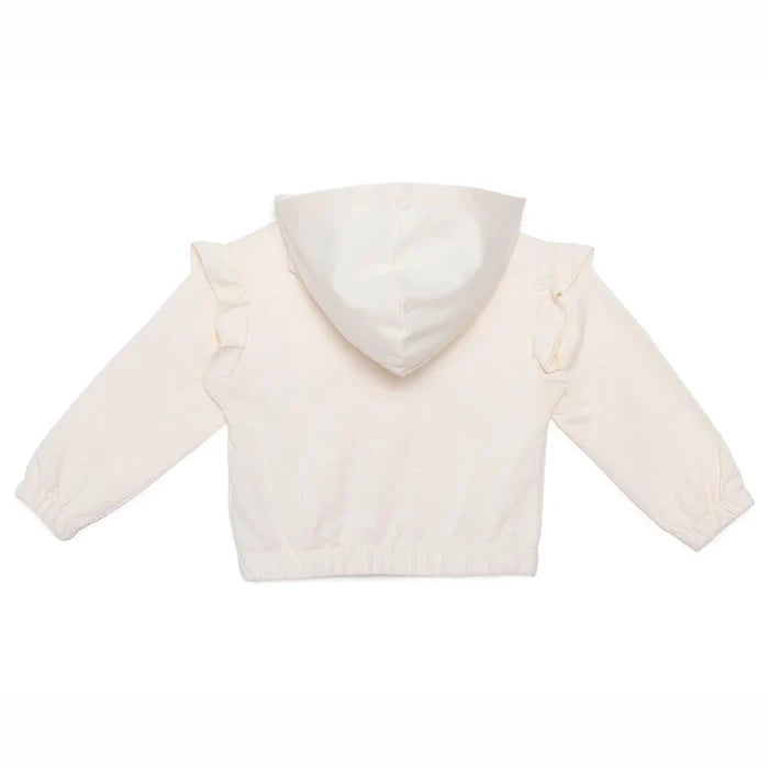 HelloBaby Girls Hooded Cardigan Crew Neck Long Sleeve - Ecru Ecru - ebebek