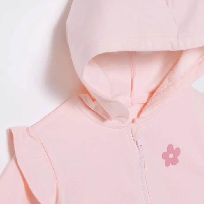 HelloBaby Girls Hooded Cardigan Crew Neck Long Sleeve - Pink Pink - ebebek