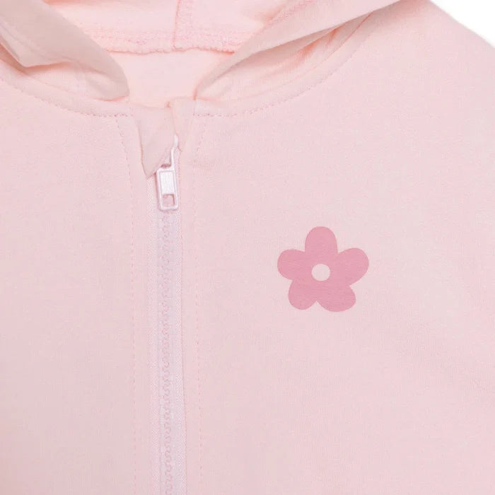 HelloBaby Girls Hooded Cardigan Crew Neck Long Sleeve - Pink Pink - ebebek