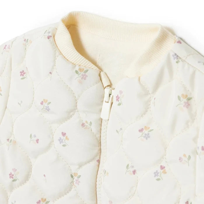 HelloBaby Girls Jacket Zip Fastening Pastel Dreams Crew Neck Long Sleeve - Ecru Printed Ecru Printed - ebebek