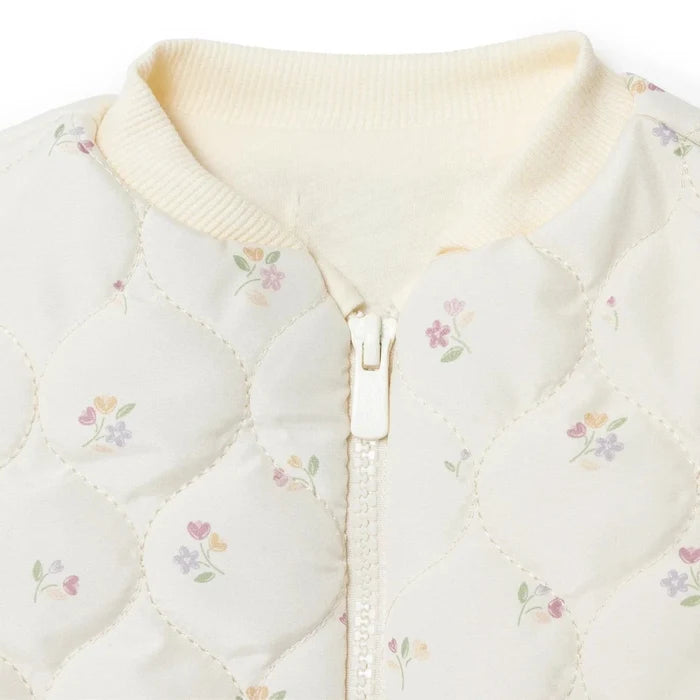 HelloBaby Girls Jacket Zip Fastening Pastel Dreams Crew Neck Long Sleeve - Ecru Printed Ecru Printed - ebebek