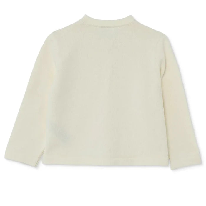 HelloBaby Girls Knitted Cardigan Buttoned Berry Belle Peter Pan Collar Long Sleeve - Ecru Ecru - ebebek