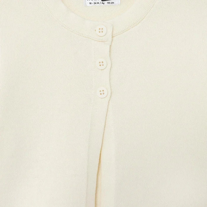 HelloBaby Girls Knitted Cardigan Buttoned Berry Belle Peter Pan Collar Long Sleeve - Ecru Ecru - ebebek