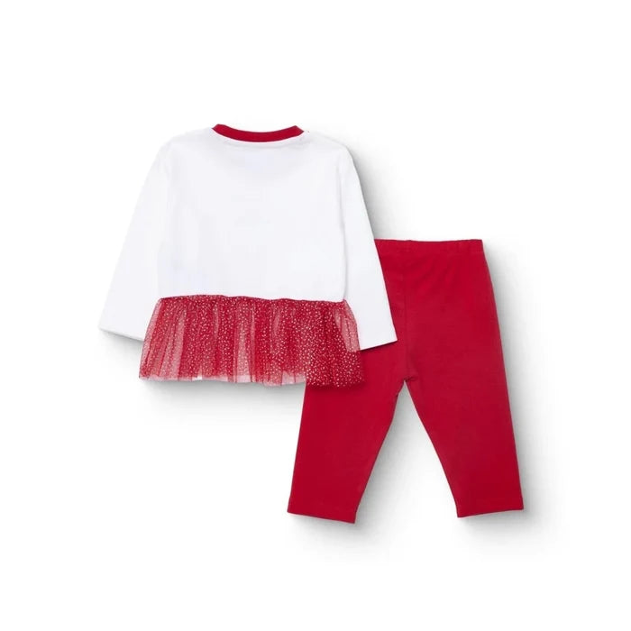 HelloBaby Girls Long Sleeve Pyjamas Set Animal with Poppers Christmas Crew Neck Long Leg Long Sleeve - Red Red - ebebek