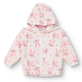 HelloBaby Girls Raincoat Flower Zip - up Hooded Long Sleeve - Ecru Printed Ecru Printed - ebebek