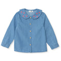 HelloBaby Girls Shirt Flower Garden Shirt Collar Long Sleeve - Indigo Indigo - ebebek