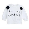 HelloBaby Girls Sweatshirt Animal Print Snap Fastening Crew Neck Long Sleeve - Ecru Ecru - ebebek