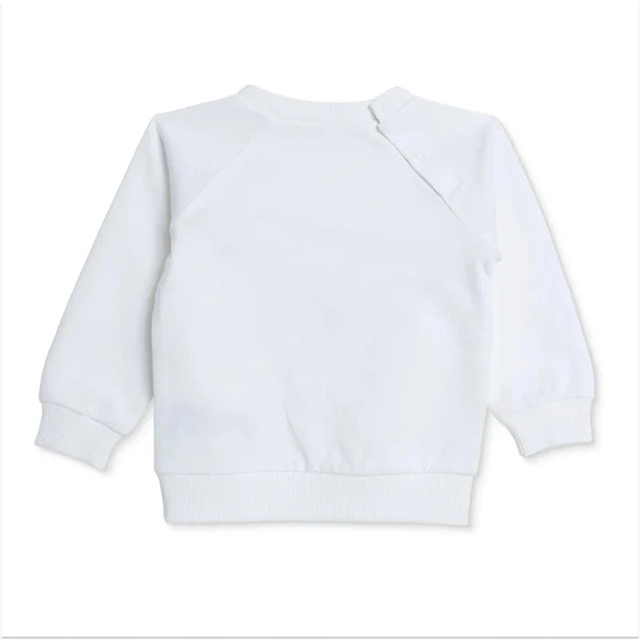 HelloBaby Girls Sweatshirt Animal Print Snap Fastening Crew Neck Long Sleeve - Ecru Ecru - ebebek