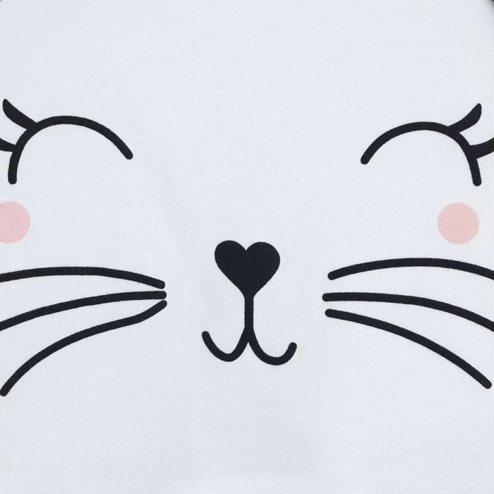 HelloBaby Girls Sweatshirt Animal Print Snap Fastening Crew Neck Long Sleeve - Ecru Ecru - ebebek