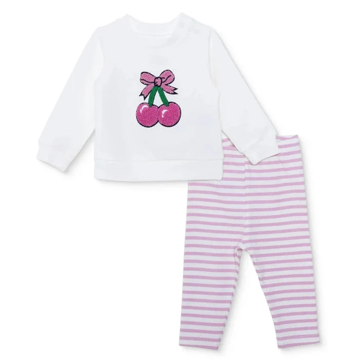 HelloBaby Girls Sweatshirt - Bottom Fruits Crew Neck Long Leg Long Sleeve - Pink Pink - ebebek