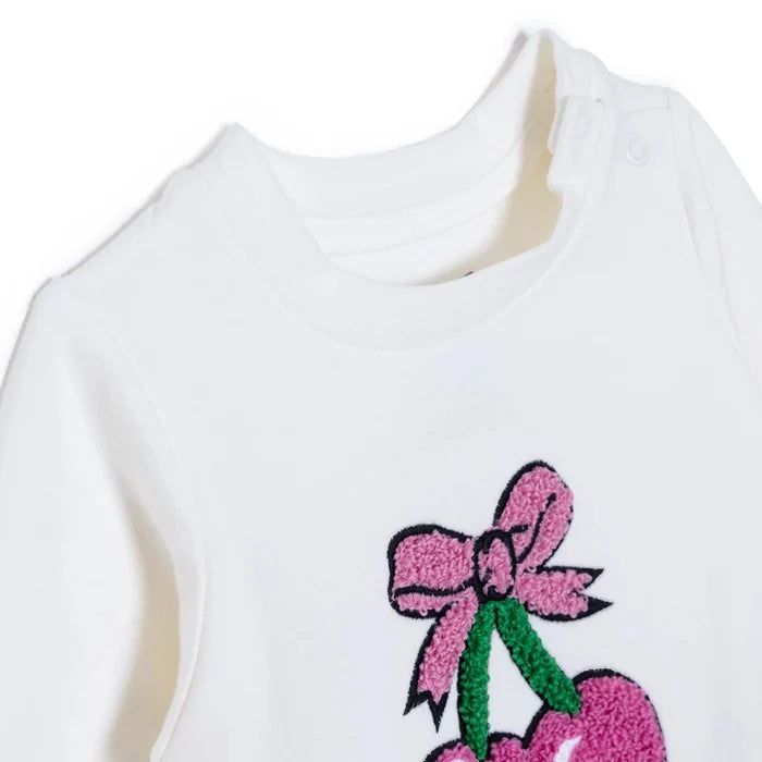 HelloBaby Girls Sweatshirt - Bottom Fruits Crew Neck Long Leg Long Sleeve - Pink Pink - ebebek