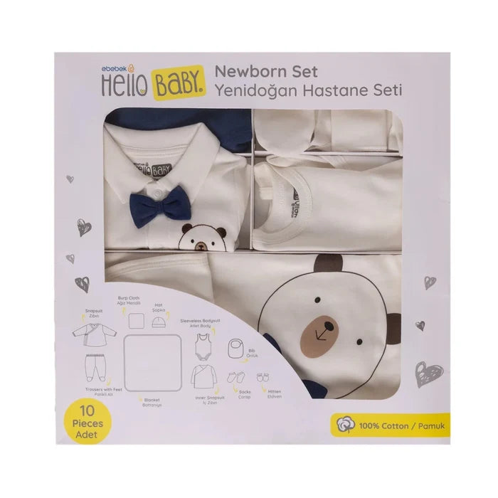 HelloBaby Newborn 10 - Piece Newborn Hospital Set - Ecru Ecru - ebebek