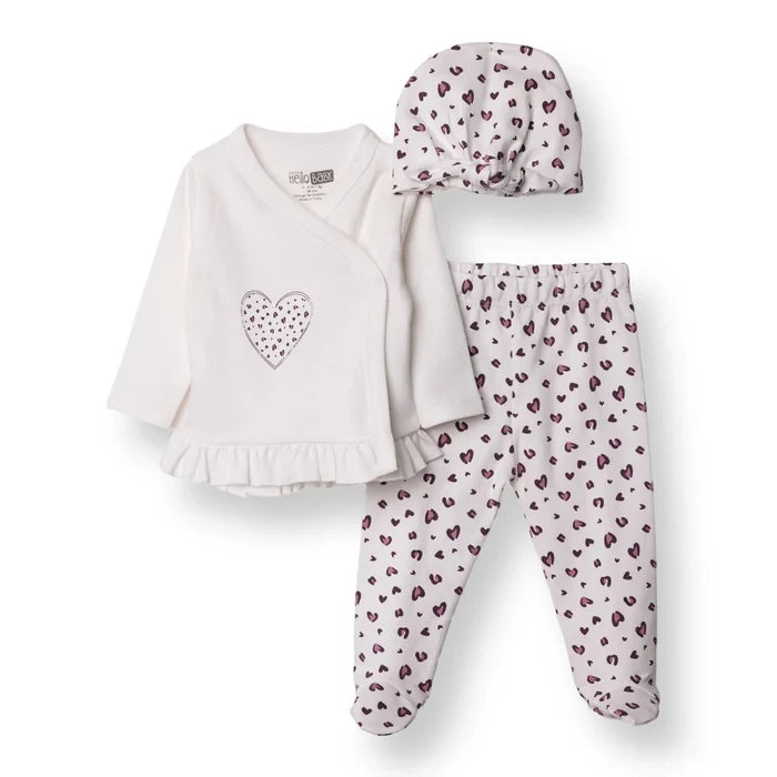 HelloBaby Newborn Body - Hat - Footed Bottom - Ecru Ecru - ebebek