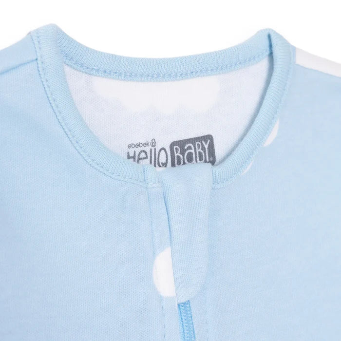 HelloBaby Newborn Footed Jumpsuit - Light Blue - ebebek - Black Friday