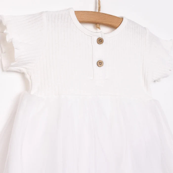 HelloBaby Newborn Girl Tulle Dress - Ecru - ebebek - Black Friday