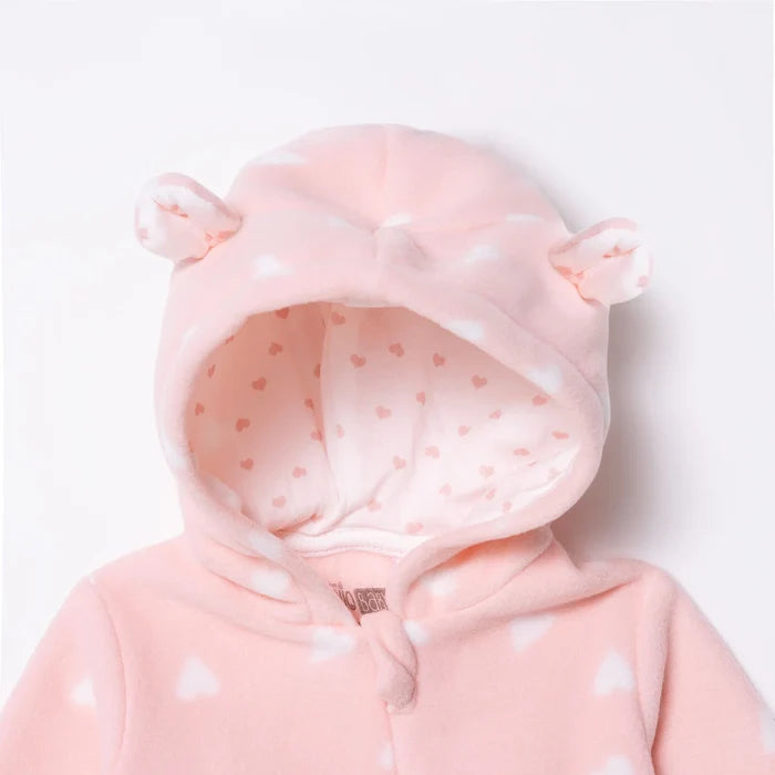 HelloBaby Newborn Polar Footed Jumpsuit - Pink Printed - ebebek - Black Friday