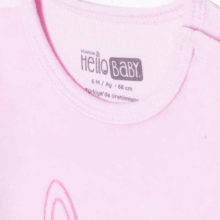 HelloBaby Newborn Velvet Footed Jumpsuit - Pink - ebebek - Black Friday
