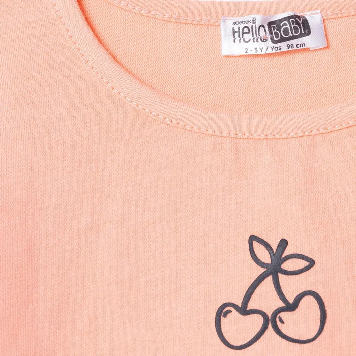 HelloBaby Winter Cherry Blouse - Leggings - Salmon - ebebek - Black Friday