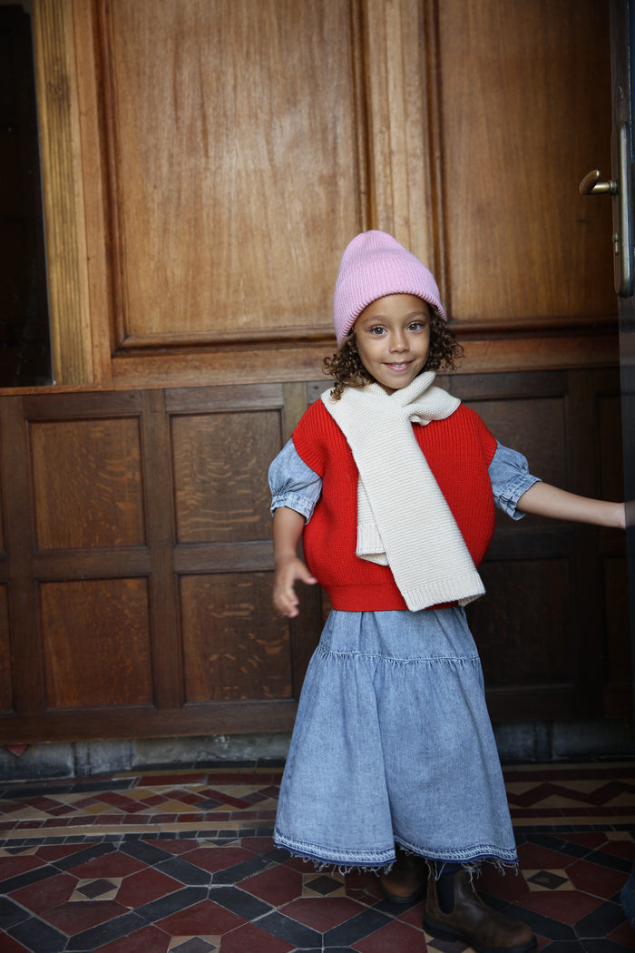 Hvid Fonzie Kids Beanie Cotton Candy