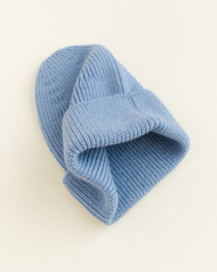 Hvid Fonzie Kids Beanie Light Blue - La Gentile Store