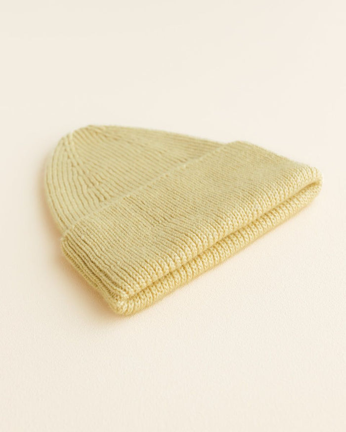 Hvid Fonzie Kids Beanie Light Yellow - La Gentile Store