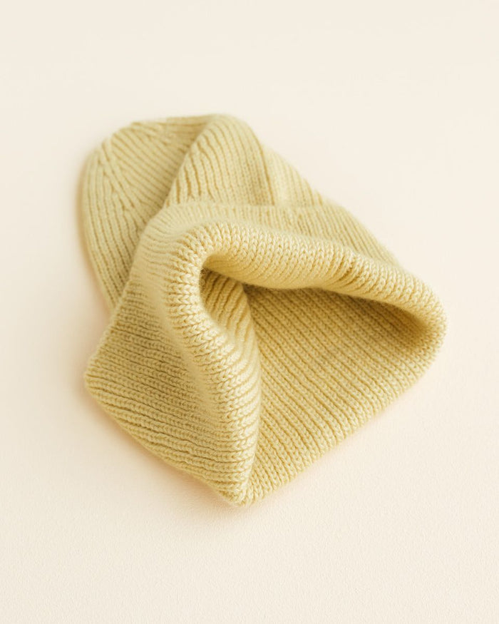 Hvid Fonzie Kids Beanie Light Yellow - La Gentile Store
