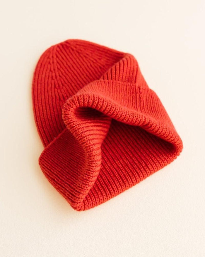 Hvid Fonzie Kids Beanie Red - La Gentile Store