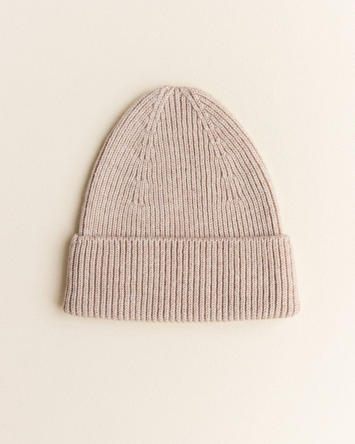 Hvid Fonzie Kids Beanie Sand - La Gentile Store
