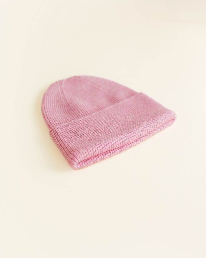 Hvid Fonzie Newborn Beanie Cotton Candy