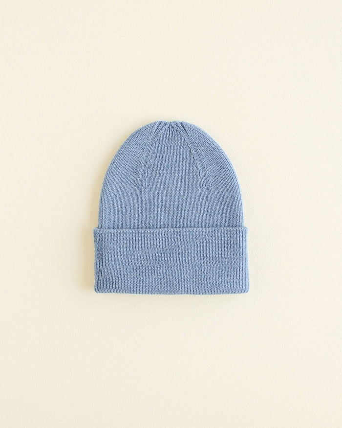 Hvid Fonzie Newborn Beanie Light Blue - La Gentile Store