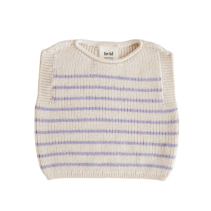 Hvid Harvey Vest Cotton Cream - Lilac
