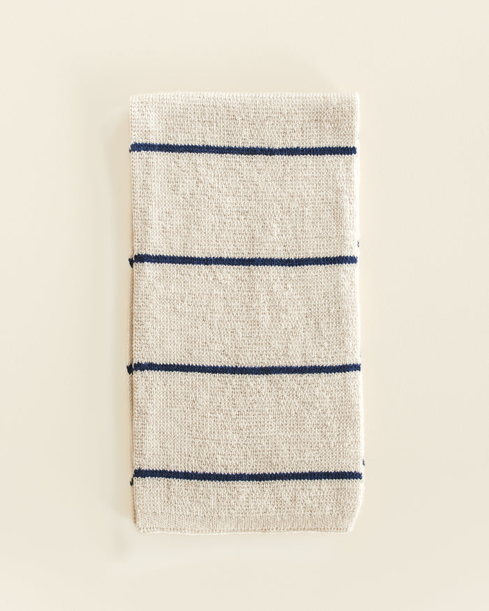 Hvid Igor Scarf Cream Blue Stripe
