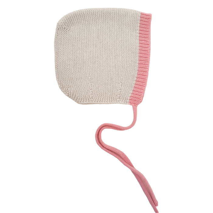 Hvid Newborn Bonnet Dolly Cream - Bubblegum