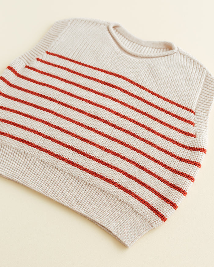 Hvid Vest Harvey Kids Cream - Red